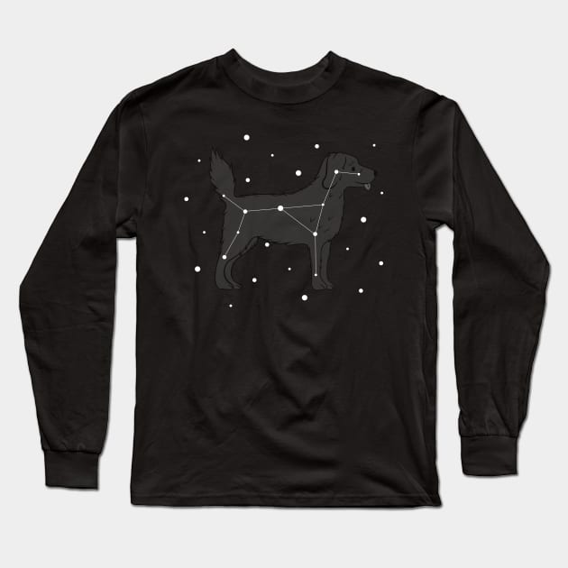 Newfoundland Dog Constellation Long Sleeve T-Shirt by blacklines